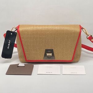 AKRIS Anouk Small Day Raffia Shoulder Bag